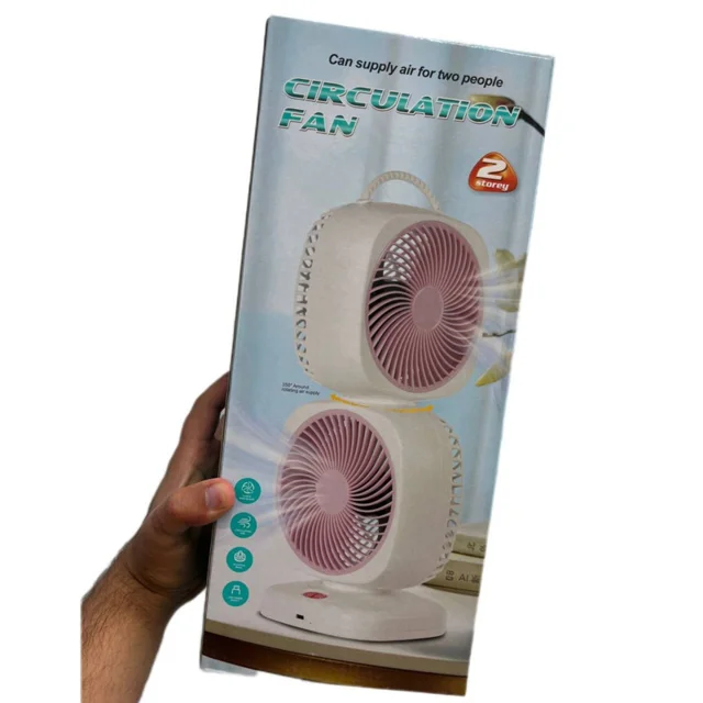 پنکه شارژی دوقلو مدل M212 (موتور سایلنت) با قابلیت چرخش 360 درجه 102916760